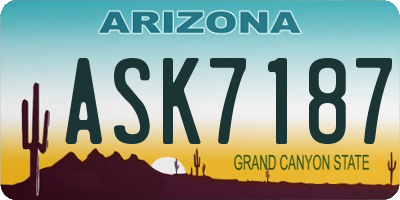 AZ license plate ASK7187