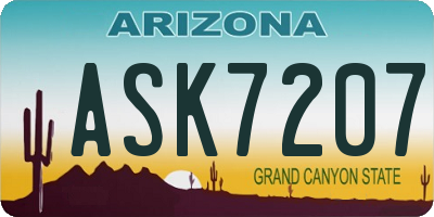 AZ license plate ASK7207