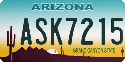 AZ license plate ASK7215