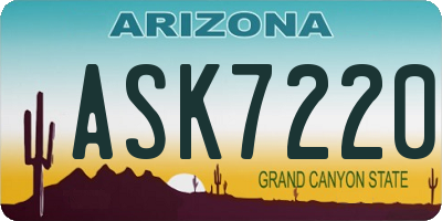 AZ license plate ASK7220