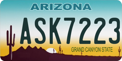 AZ license plate ASK7223