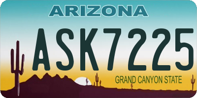 AZ license plate ASK7225