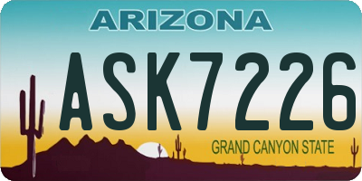 AZ license plate ASK7226