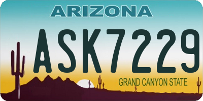 AZ license plate ASK7229
