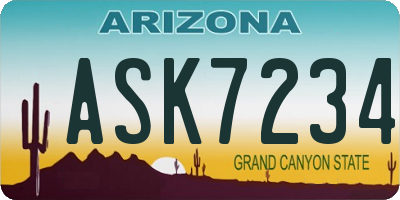 AZ license plate ASK7234