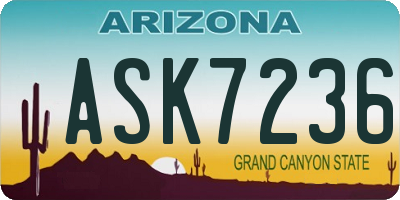 AZ license plate ASK7236