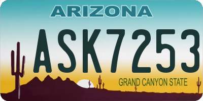 AZ license plate ASK7253