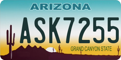 AZ license plate ASK7255