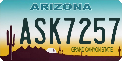 AZ license plate ASK7257