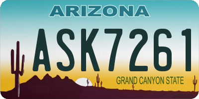 AZ license plate ASK7261