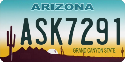 AZ license plate ASK7291