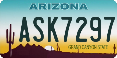 AZ license plate ASK7297