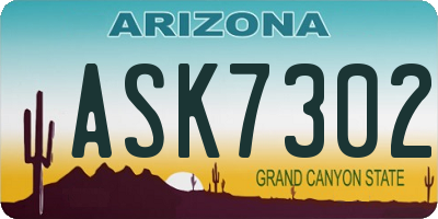 AZ license plate ASK7302