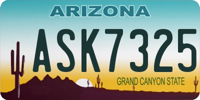 AZ license plate ASK7325