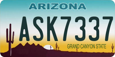 AZ license plate ASK7337