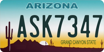 AZ license plate ASK7347