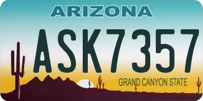 AZ license plate ASK7357