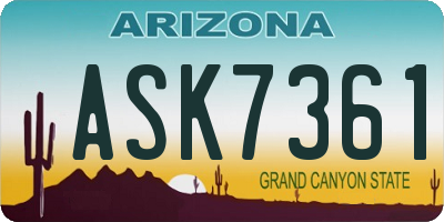 AZ license plate ASK7361