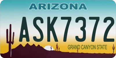 AZ license plate ASK7372