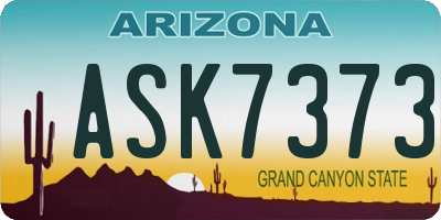 AZ license plate ASK7373