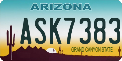 AZ license plate ASK7383