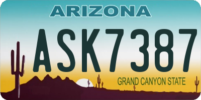 AZ license plate ASK7387