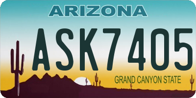 AZ license plate ASK7405