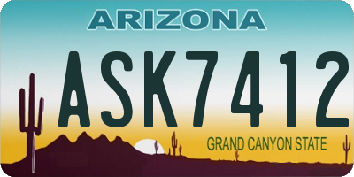 AZ license plate ASK7412