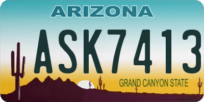 AZ license plate ASK7413