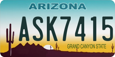 AZ license plate ASK7415