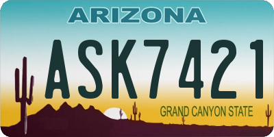 AZ license plate ASK7421