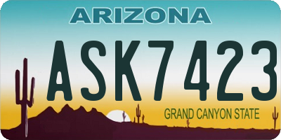 AZ license plate ASK7423