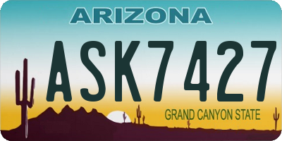 AZ license plate ASK7427