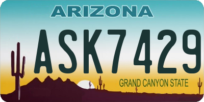 AZ license plate ASK7429