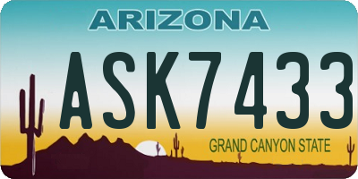 AZ license plate ASK7433