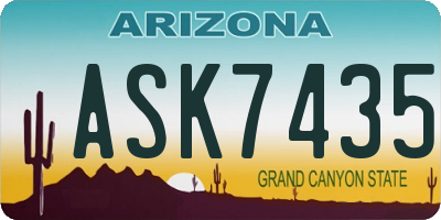 AZ license plate ASK7435