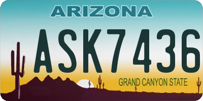 AZ license plate ASK7436