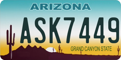 AZ license plate ASK7449