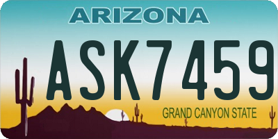 AZ license plate ASK7459