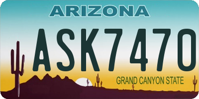 AZ license plate ASK7470
