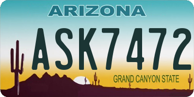 AZ license plate ASK7472