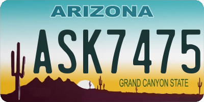 AZ license plate ASK7475