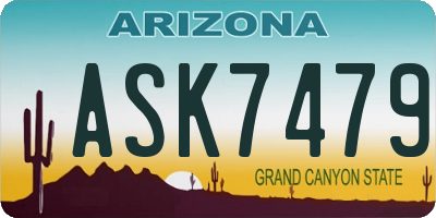 AZ license plate ASK7479