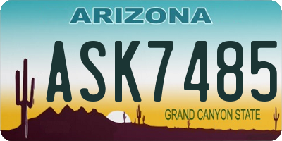 AZ license plate ASK7485