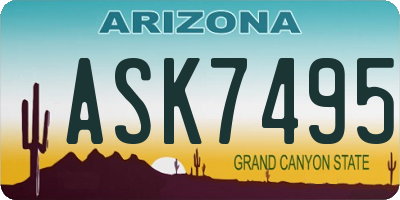 AZ license plate ASK7495