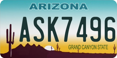 AZ license plate ASK7496