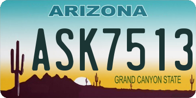 AZ license plate ASK7513