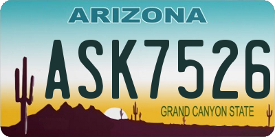AZ license plate ASK7526
