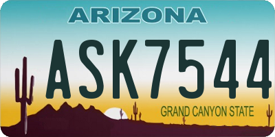 AZ license plate ASK7544