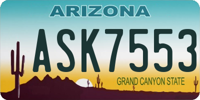 AZ license plate ASK7553